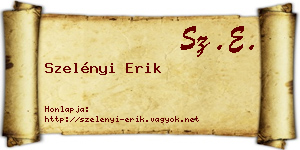 Szelényi Erik névjegykártya